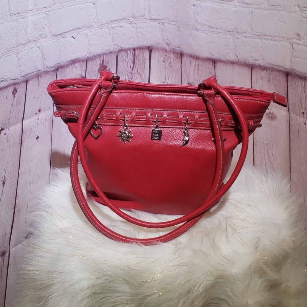 Red purse with charms